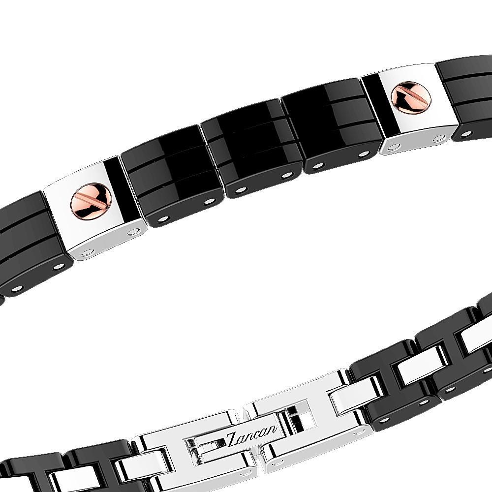 Zancan Bracciale Zancan in acciaio e ceramica nera Negozi Online