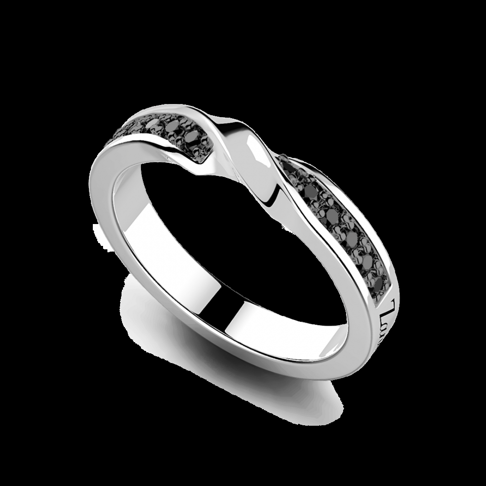 Zancan Anello Zancan in argento a fede con pietre nere Sconto