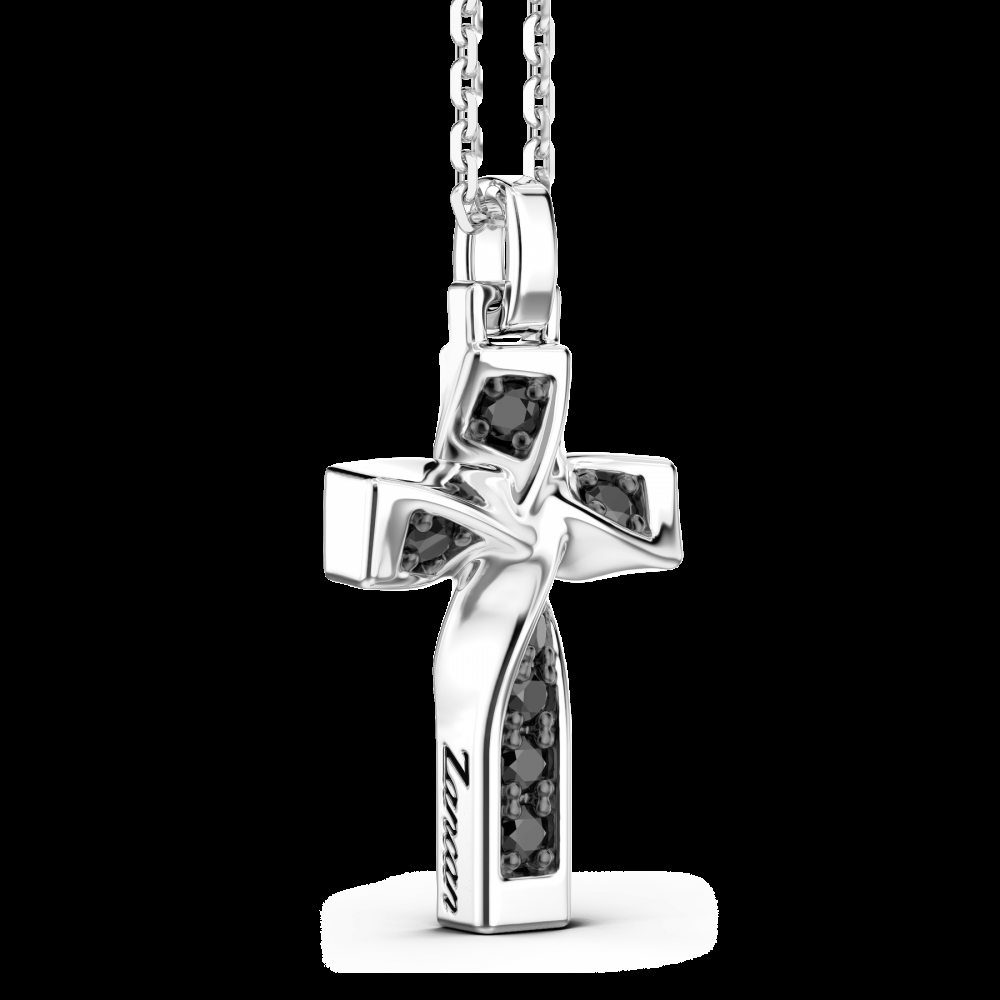 Zancan Collana Zancan in argento con pendente a croce e spinelli neri Offerta