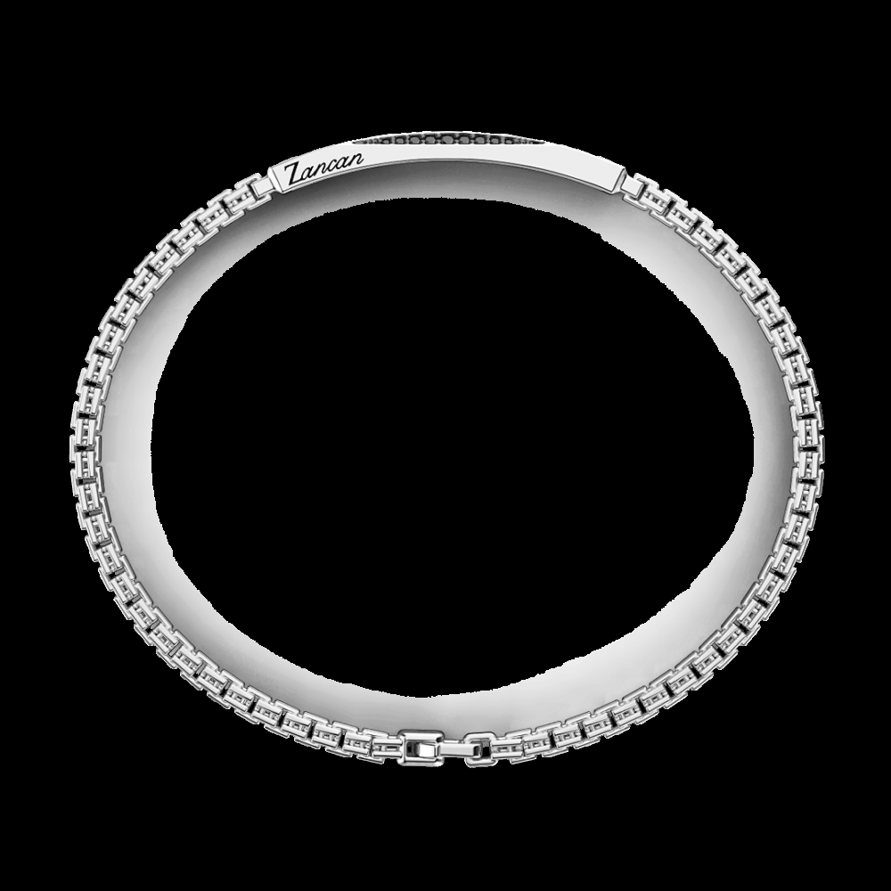 Zancan Bracciale Zancan in argento con pietre nere In Vendita