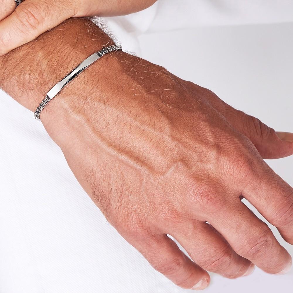 Zancan Bracciale Zancan in argento con pietre nere In Vendita
