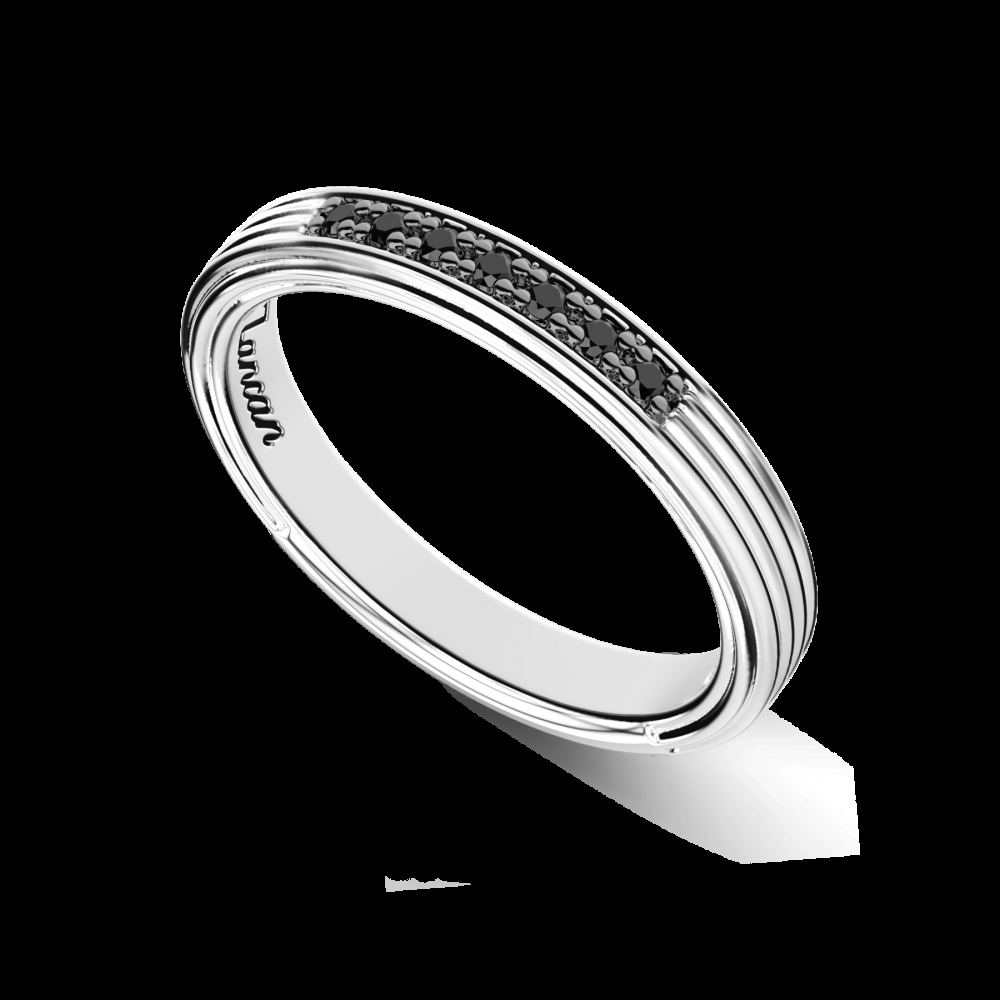 Zancan Anello Zancan a fede in argento con pietre nere Hotsell