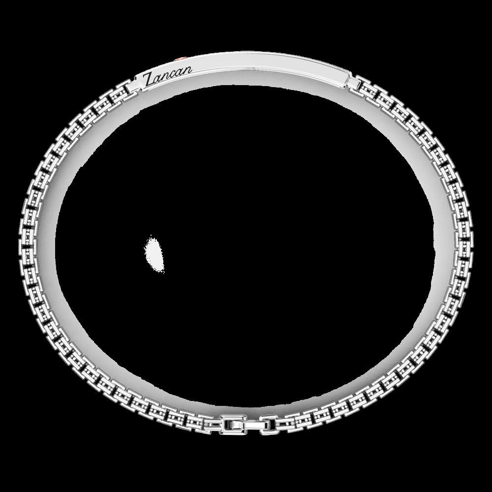 Zancan Bracciale Zancan in argento con vite in oro rosa su targa In Saldo