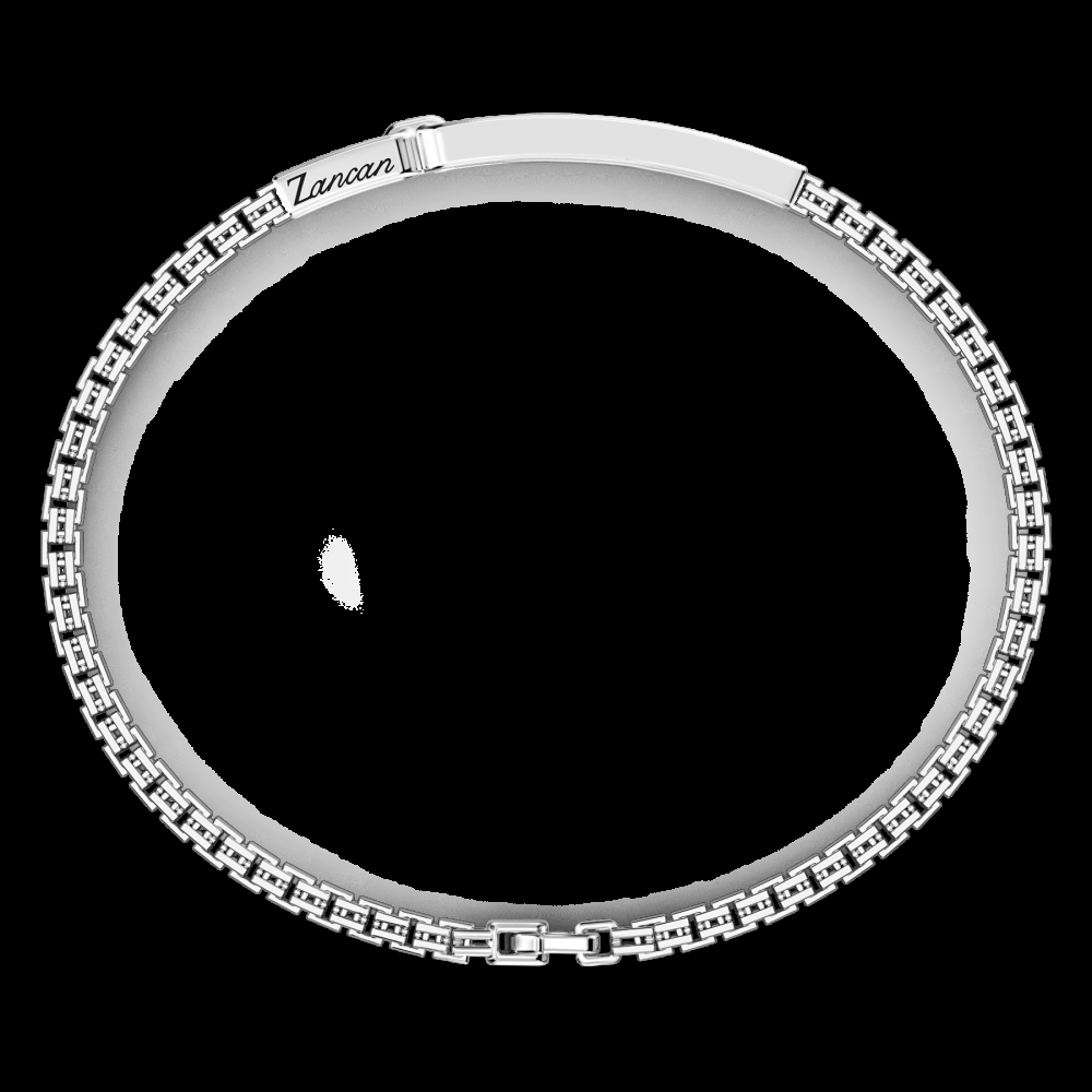 Zancan Bracciale Zancan in argento con pietre nere Italy