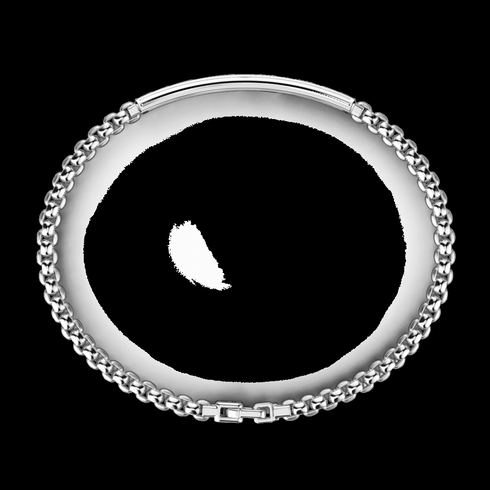 Zancan Bracciale Zancan in argento con targa e pietre nere 2025
