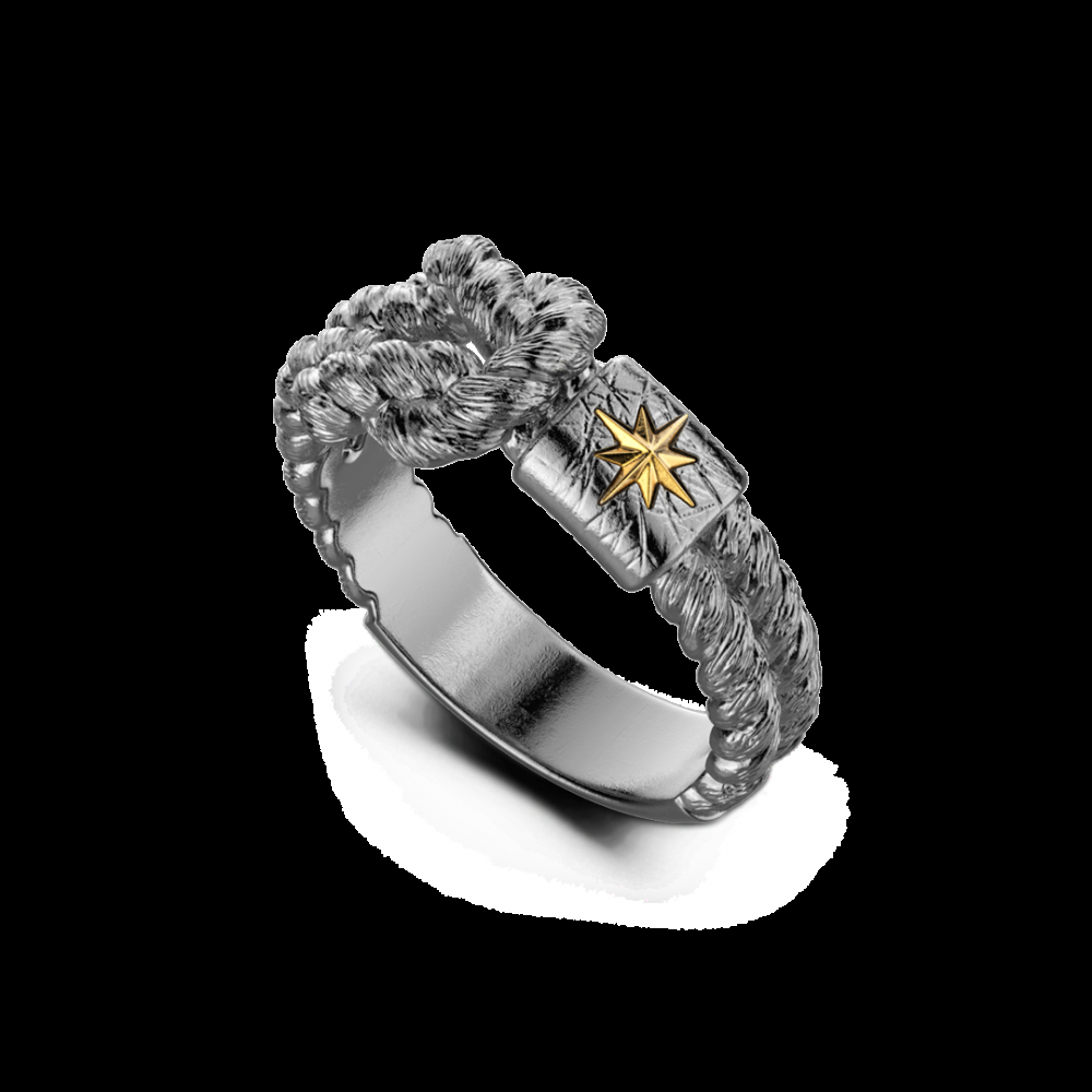 Zancan Anello Zancan in argento brunito con nodo Qualità