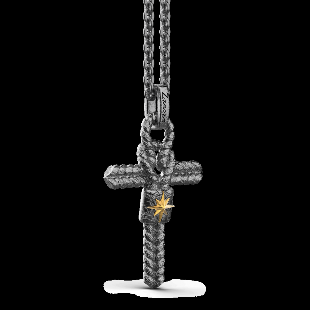 Zancan Collana in argento con croce e nodo piccolo Spedizione Gratuita