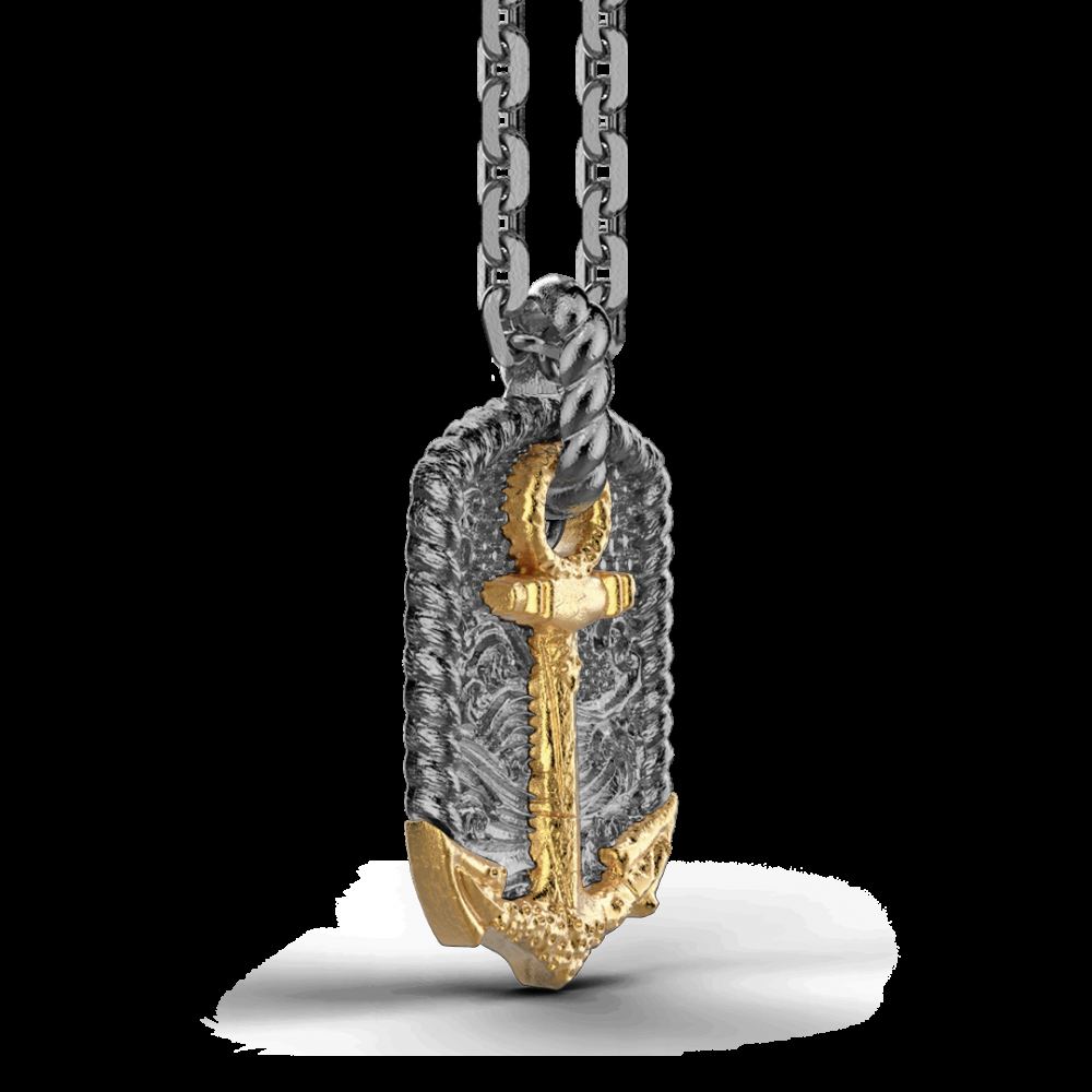 Zancan Collana Zancan in argento brunito con ancora Consegna Veloce