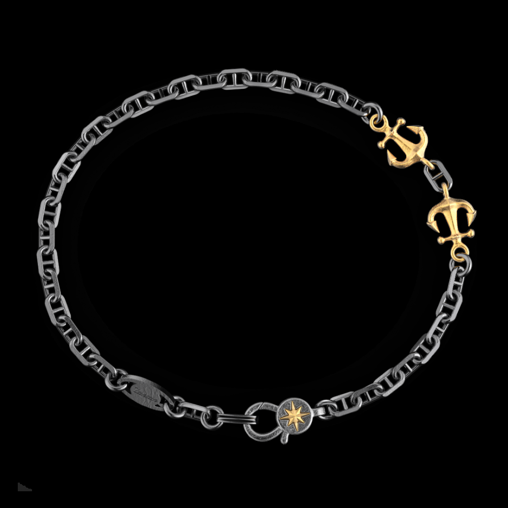 Zancan Bracciale Zancan in argento brunito con ancora Offerta