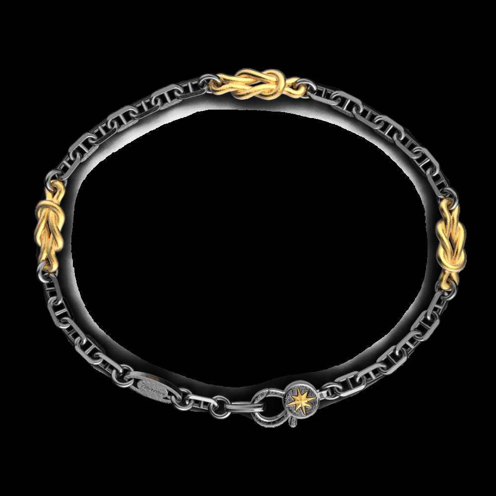 Zancan Bracciale Zancan in argento brunito con nodi marinari Online