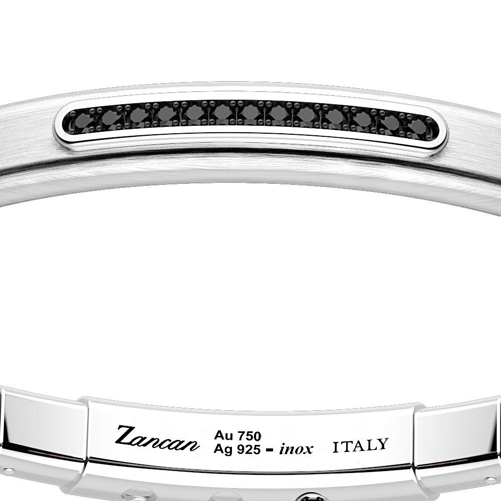 Zancan Bracciale Zancan in argento con inserti in oro 18k pietre e silicone I Più Venduti