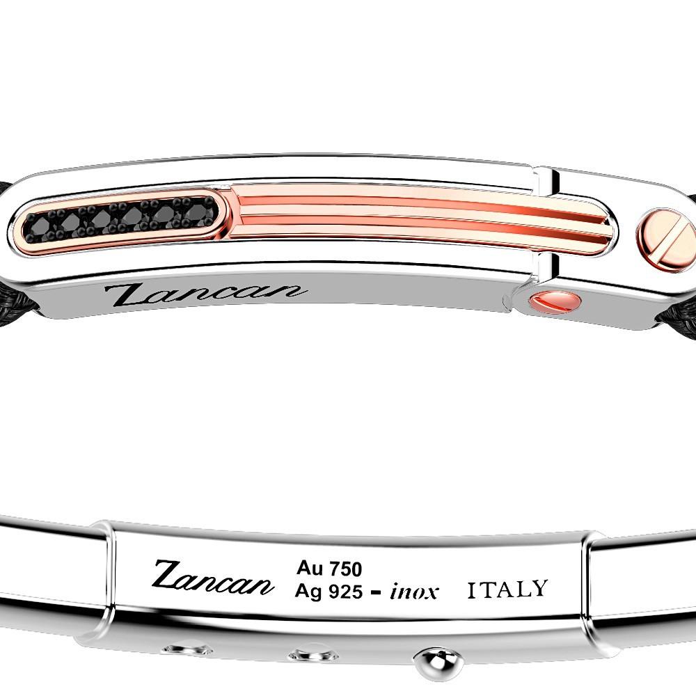 Zancan Bracciale Zancan in argento con inserti in oro 18k pietre e kevlar Vendite Flash