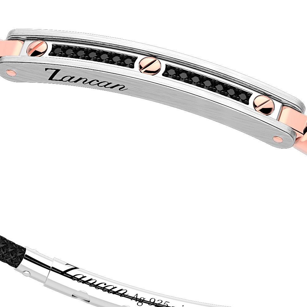 Zancan Bracciale Zancan in argento con inserti in oro 18k pietre e kevlar In Saldo
