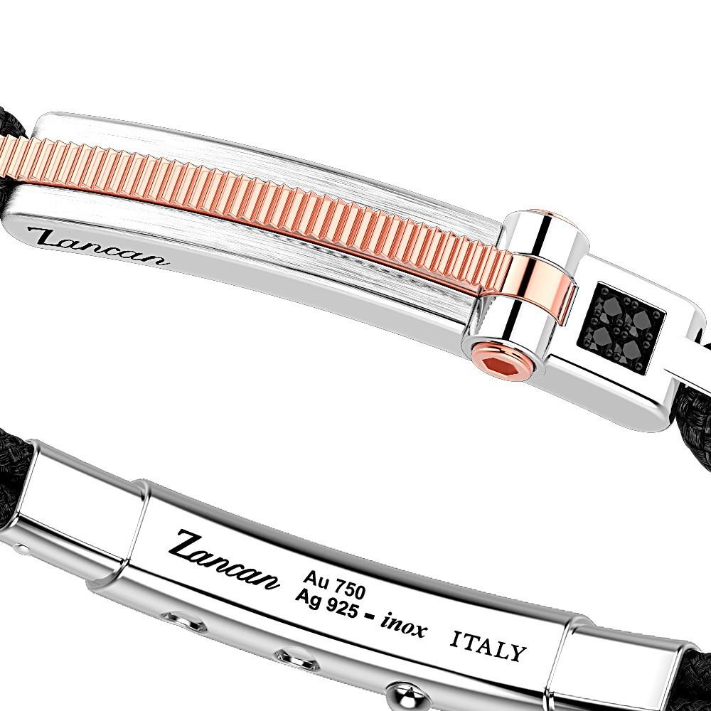 Zancan Bracciale Zancan in argento con inserti in oro 18k e kevlar Italia