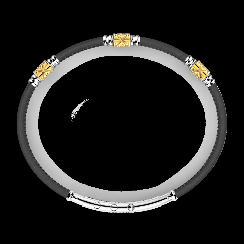 Zancan Bracciale Zancan in pelle naturale con elementi in argento Promozione