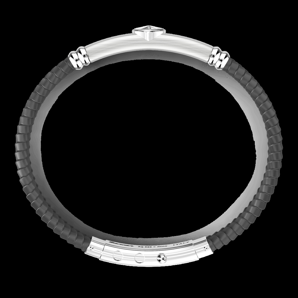 Zancan Bracciale Zancan in silicone nero con targa in argento Novità