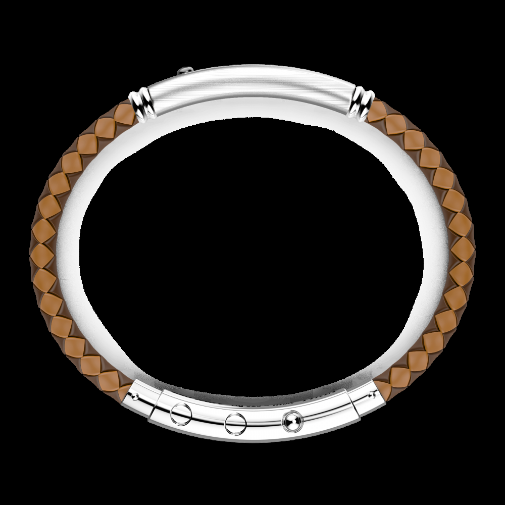 Zancan Bracciale Zancan in silicone con targa in argento e pietra nera Economico