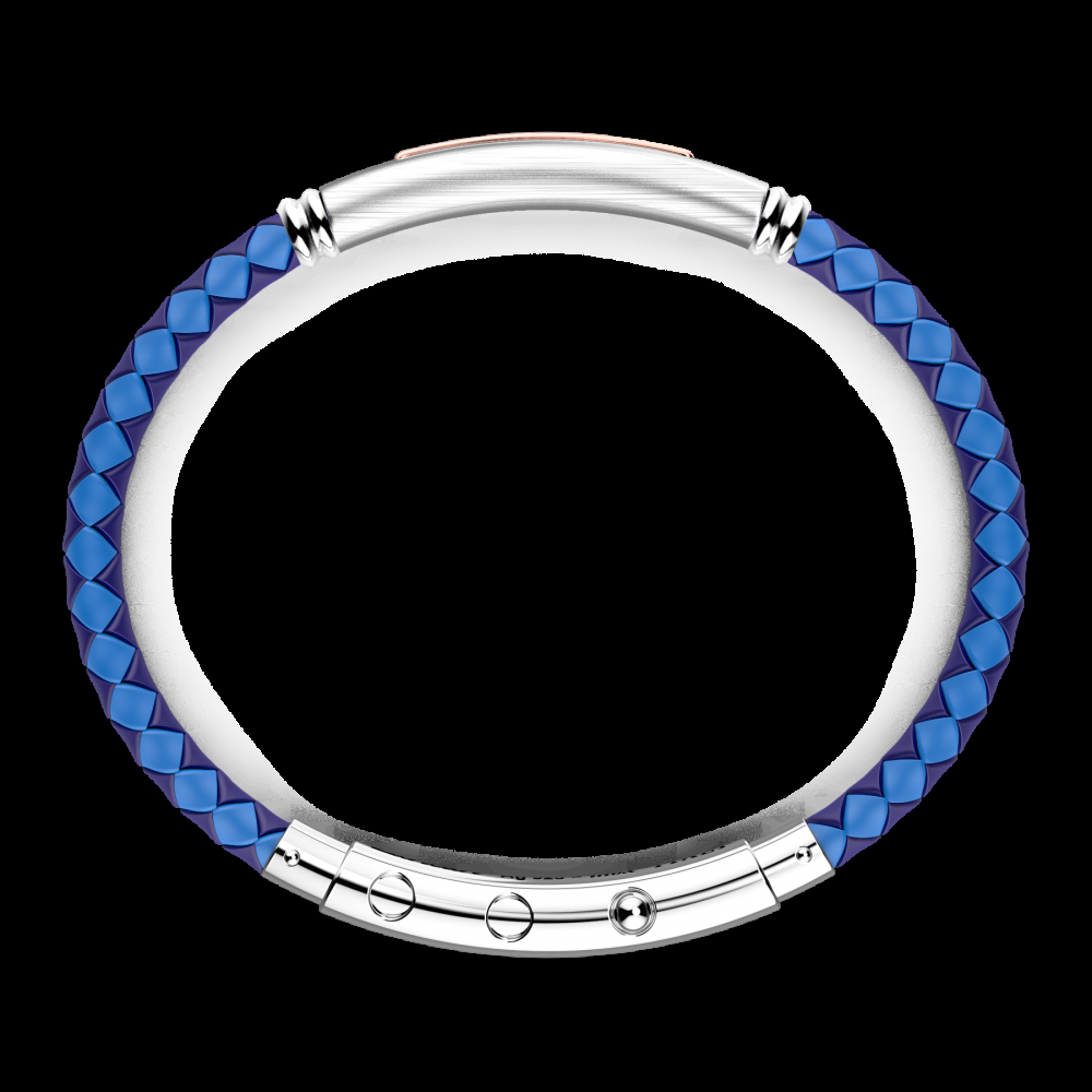 Zancan Bracciale Zancan in silicone nero con targa in argento e dettagli in oro rosa Outlet