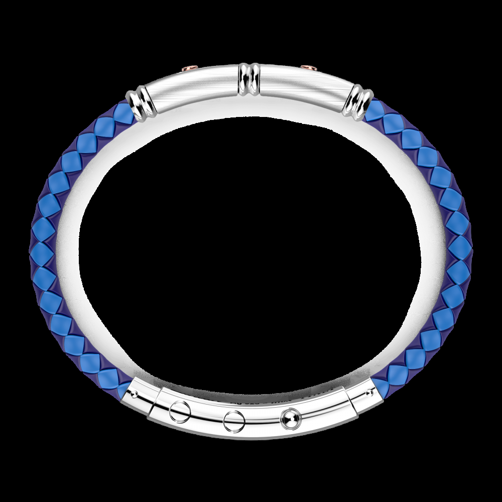 Zancan Bracciale Zancan in silicone nero con targa in argento e dettagli in oro rosa Offerte