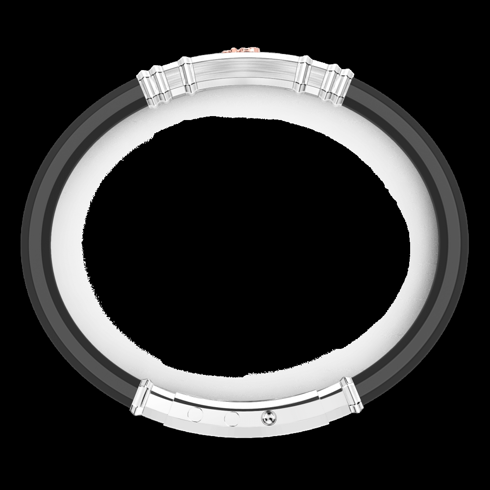 Zancan Bracciale Zancan in silicone nero con targa in argento e dettagli in oro rosa I Più Venduti