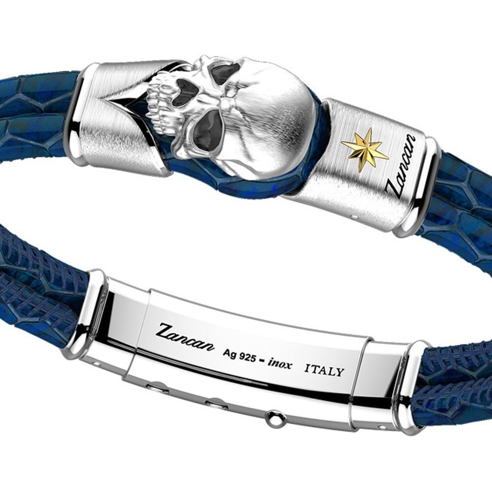 Zancan Bracciale Zancan in pelle con teschio in argento 2025
