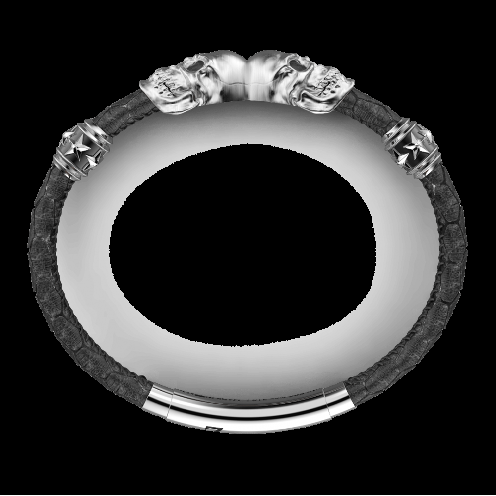 Zancan Bracciale Zancan in pelle con teschi Nuovo