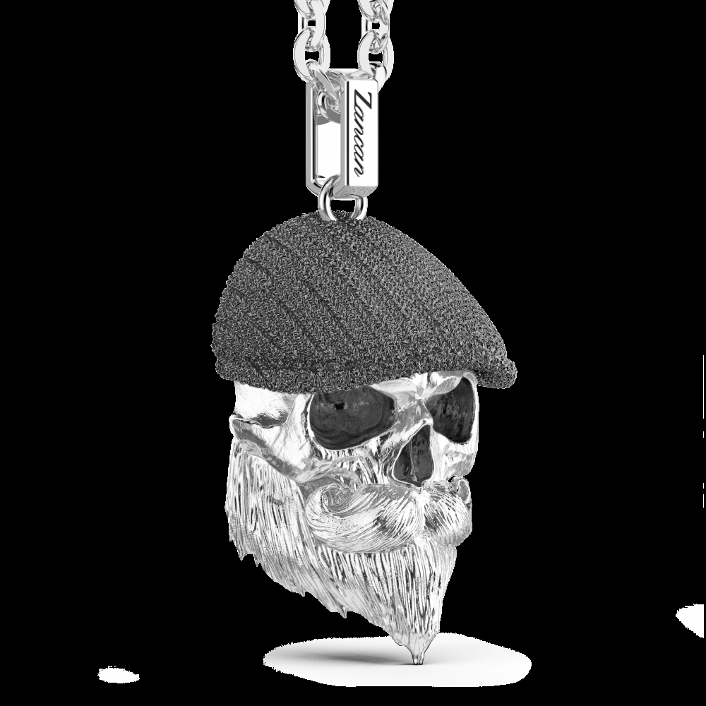 Zancan Collana Zancan in argento con pendente a teschio con coppola Qualità