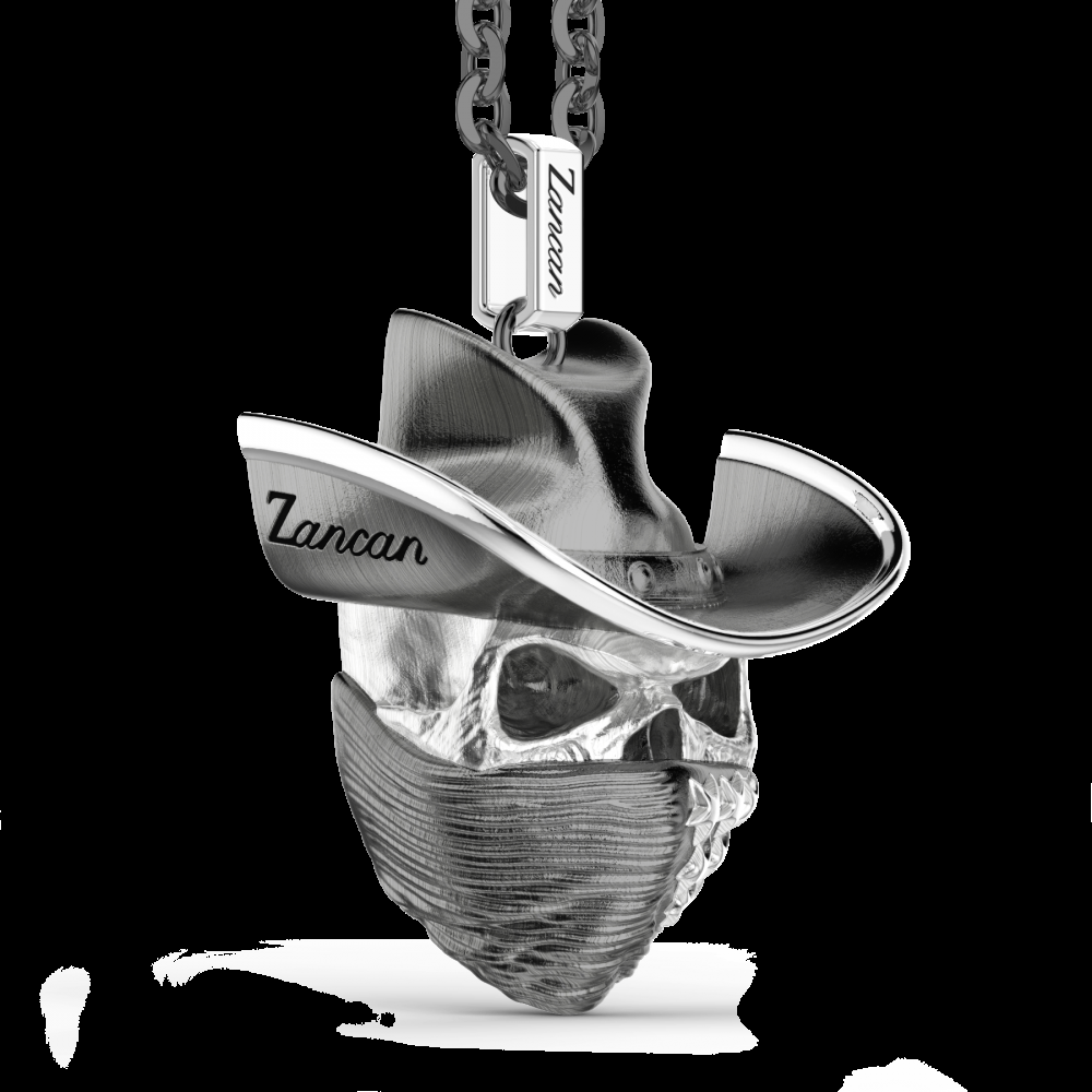 Zancan Collana Zancan in argento con pendente a teschio cowbloy Soddisfazione Garantita