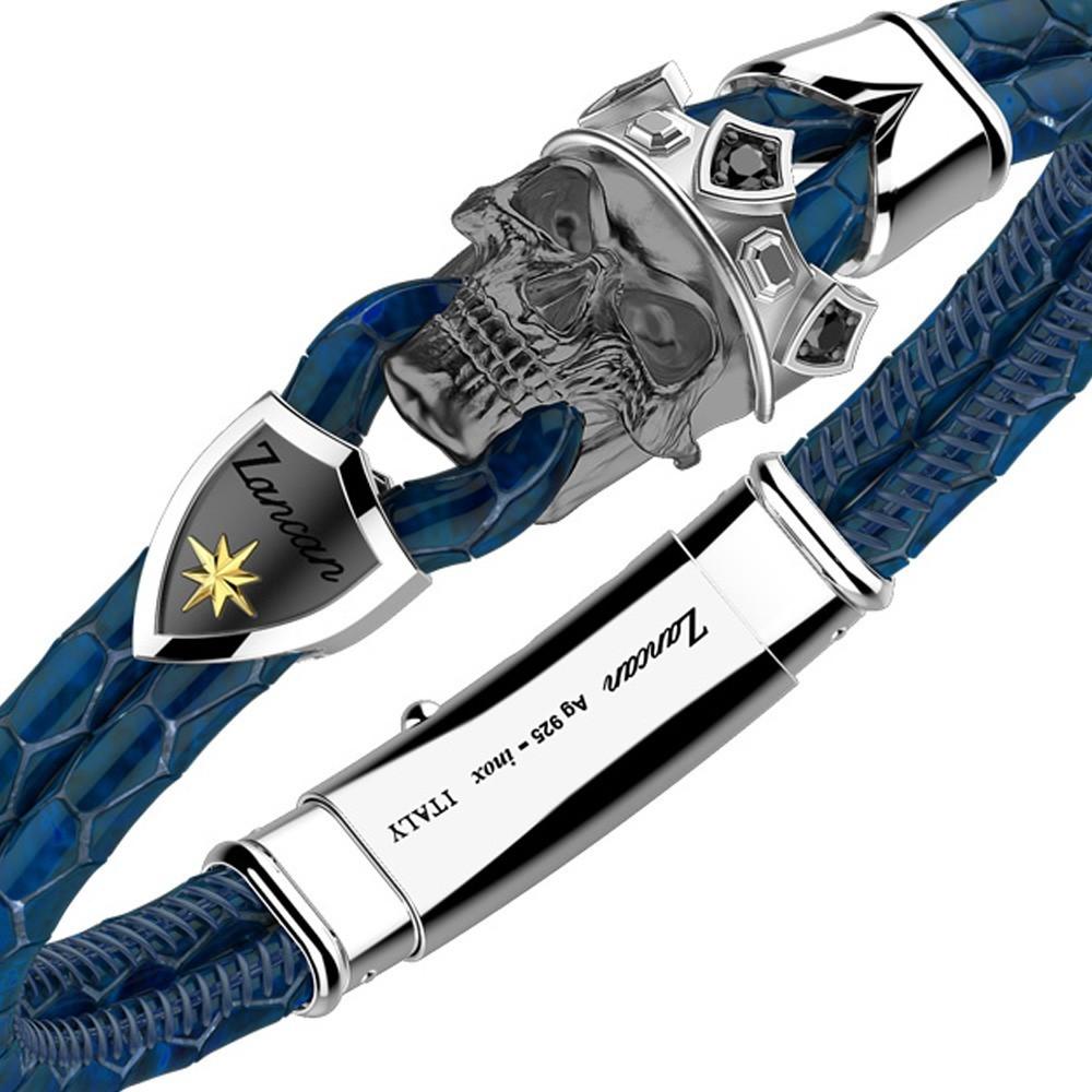 Zancan Bracciale Zancan in pelle di con teschio incoronato Promozione Limitata