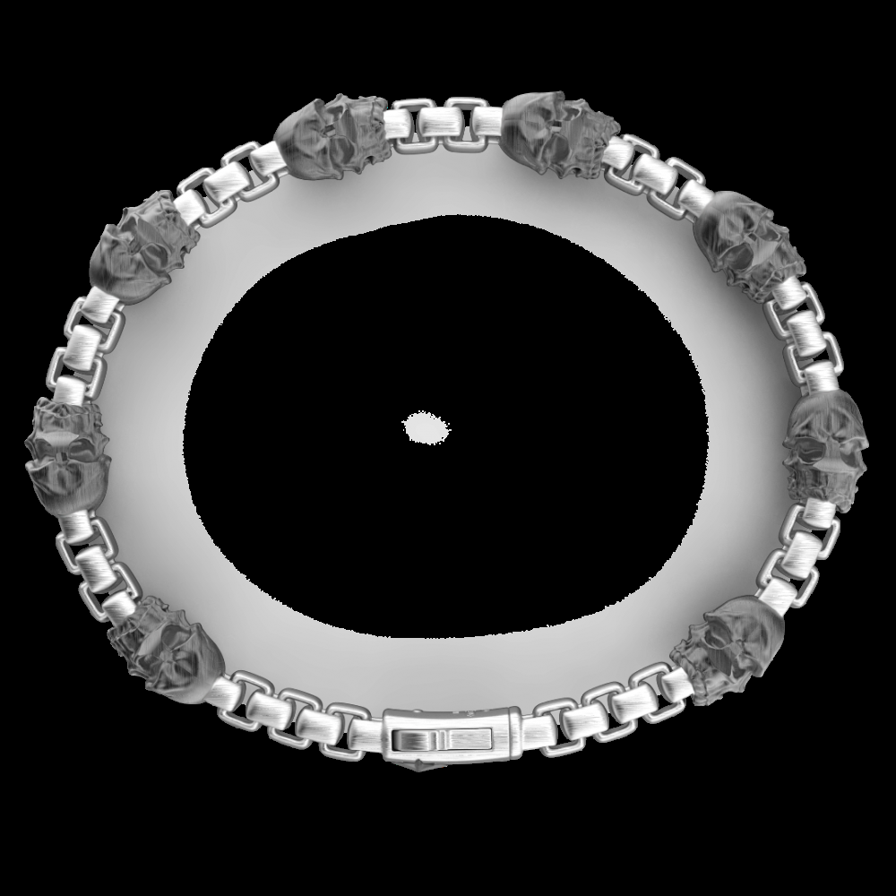 Zancan Bracciale a maglia Zancan in argento con teschi Sconto