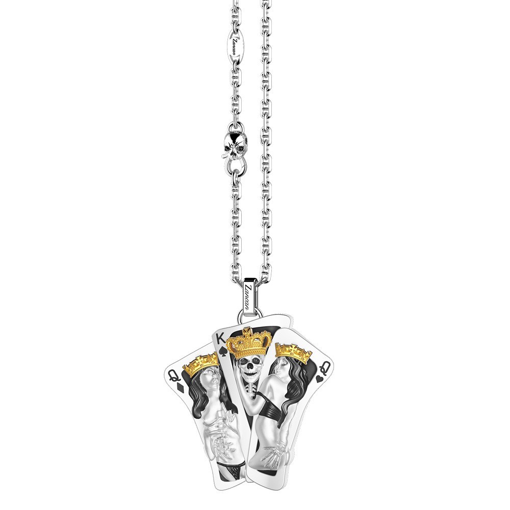 Zancan Collana Zancan in argento con pendente a carte da gioco Economico