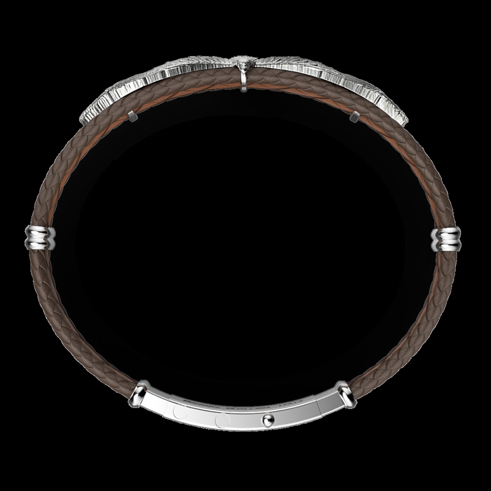 Zancan Bracciale Zancan in argento e pelle con aquila Vendite Flash