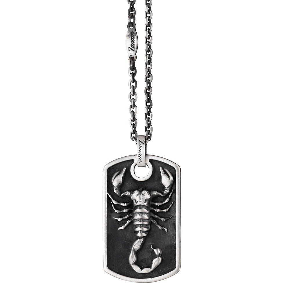 Zancan Collana Zancan in argento con scorpione su pendente a targa Vendita