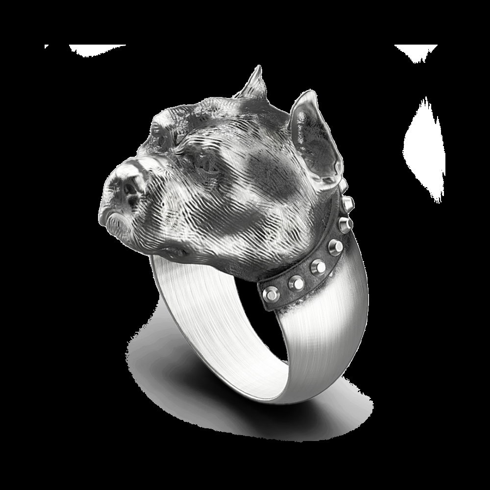 Zancan Anello Zancan pitbull in argento con finitura vintage Negozi Online