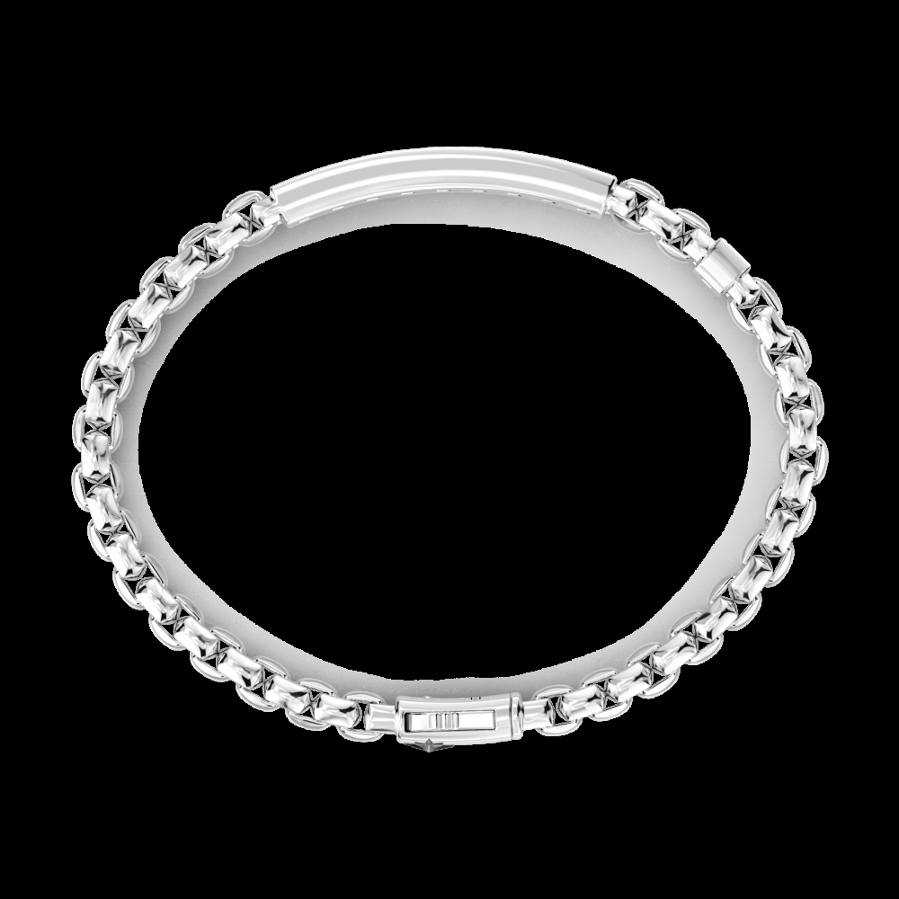 Zancan Bracciale Zancan in argento con targa centrale e pietre naturali Italy