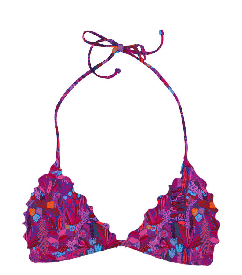 Zeybra TRIANGOLO BAMBINA ARRICCIATO BOTANIC FUXIA Prezzo Ridotto