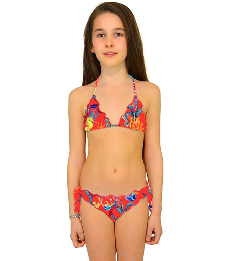 Zeybra TRIANGOLO BAMBINA REVERSIBILE CORALLI ORANGE In Saldo