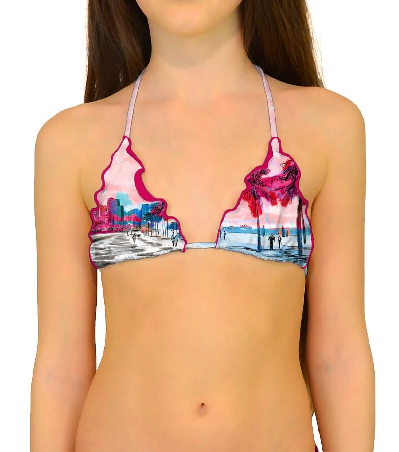 Zeybra TRIANGOLO BAMBINA ARRICCIATO BRASILE ROSA Negozio