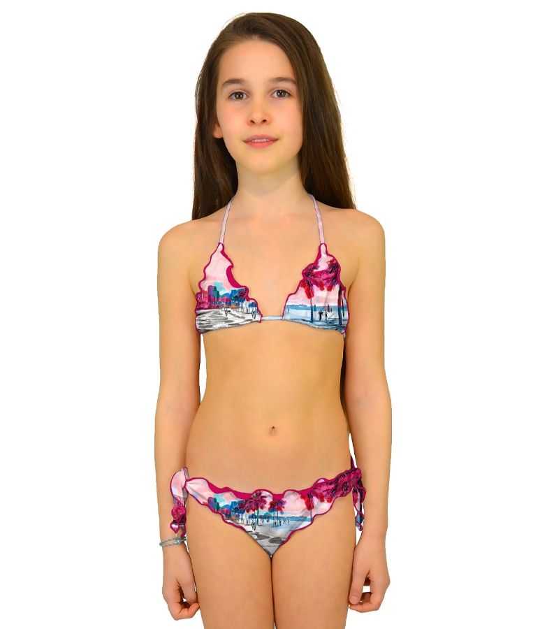Zeybra TRIANGOLO BAMBINA ARRICCIATO BRASILE ROSA Negozio