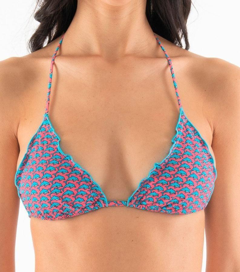 Zeybra TRIANGOLO DONNA REVERSIBILE DELFINI PINK Affare Del Giorno