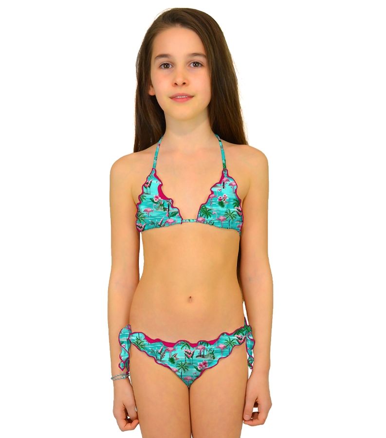 Zeybra TRIANGOLO BAMBINA ARRICCIATO FENICOTTERI ACQUA Esporta salva