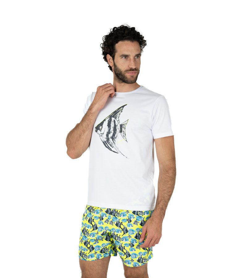 Zeybra COSTUME UOMO PESCI RECYCLED GIALLO FLUO Consegna Veloce