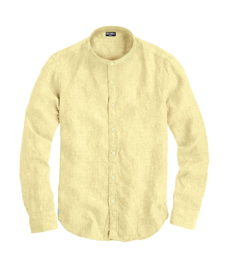 Zeybra CAMICIA COREANA UOMO YELLOW In Saldo