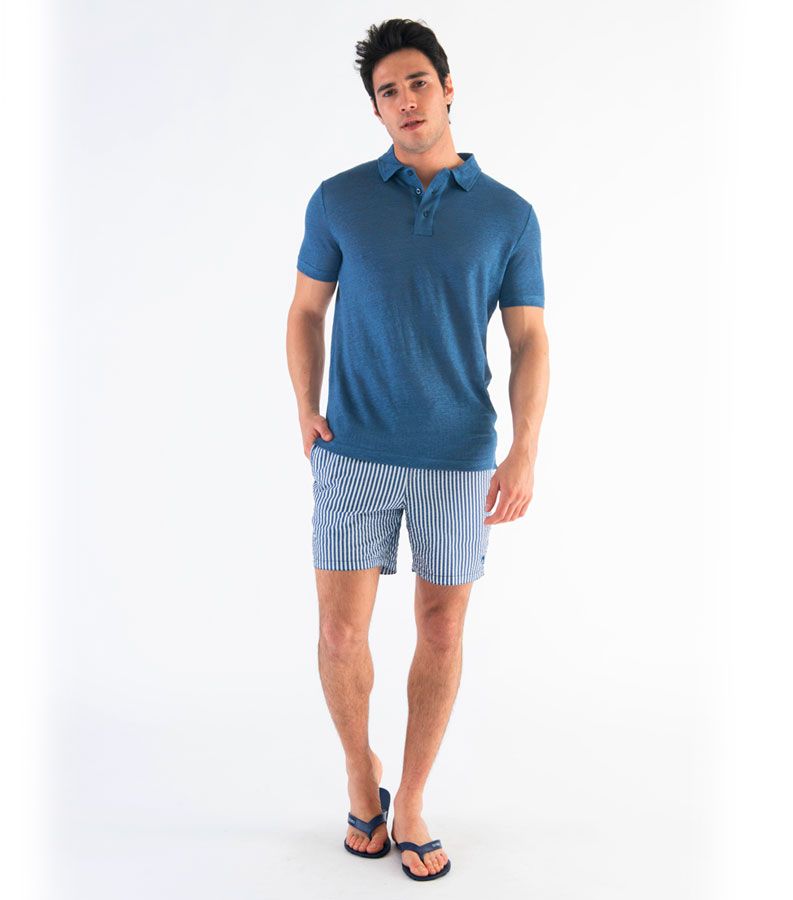 Zeybra POLO UOMO LINO DENIM Trasporto libero internazionale