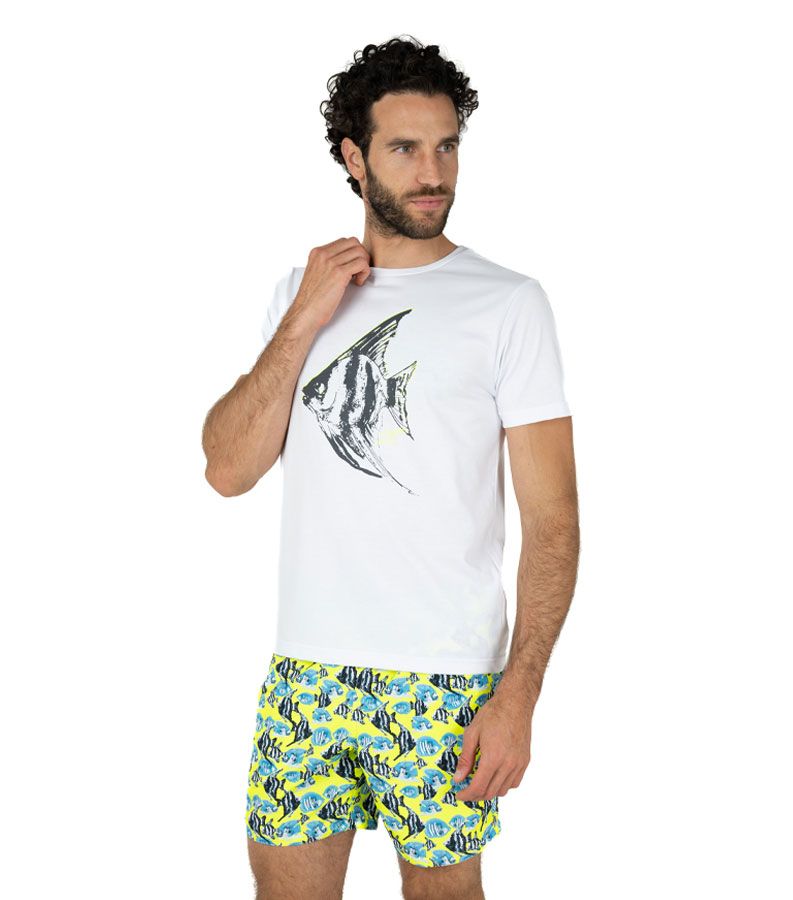 Zeybra T-SHIRT UOMO 100% COTONE SUPIMA BIANCO Saldi
