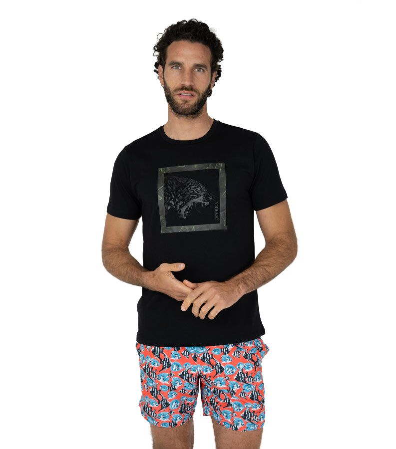 Zeybra T-SHIRT UOMO 100% COTONE SUPIMA NERO Saldi Di Fabbrica