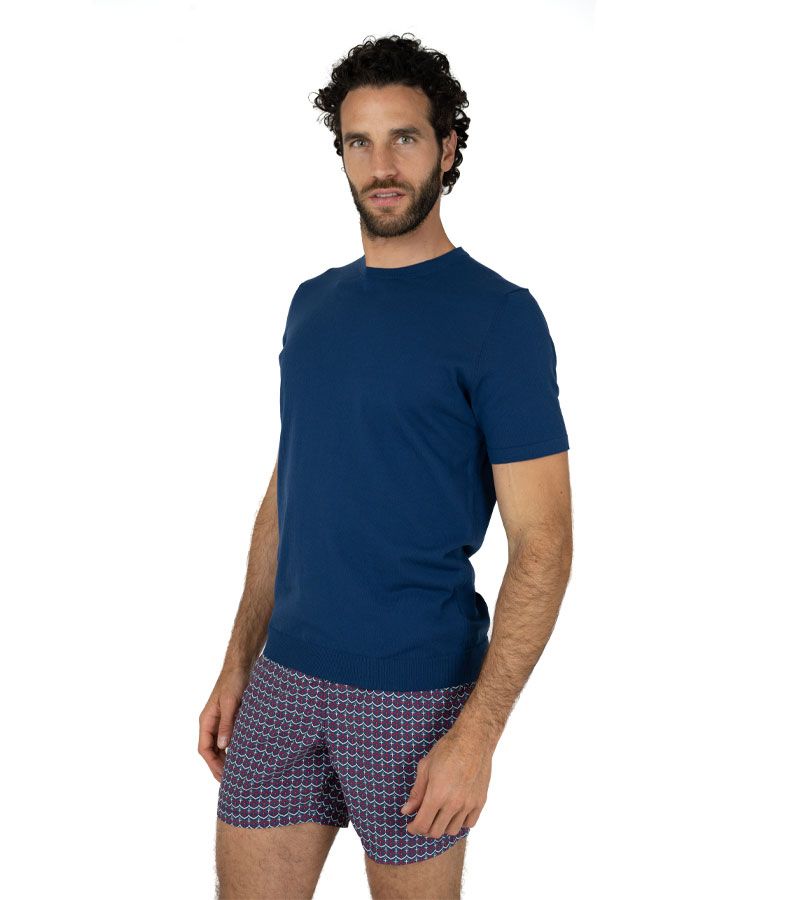 Zeybra T-SHIRT UOMO 100% COTONE CRÈPE NAVY Negozio