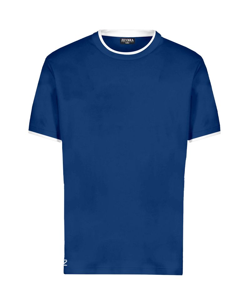 Zeybra T-SHIRT DOPPIO COLLO 100% COTONE INDIGO Spedizione gratuita