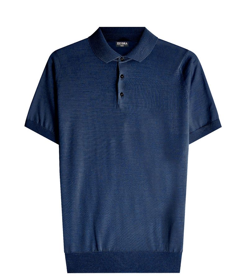 Zeybra POLO UOMO COTONE CREPE BLU Offerta esclusiva